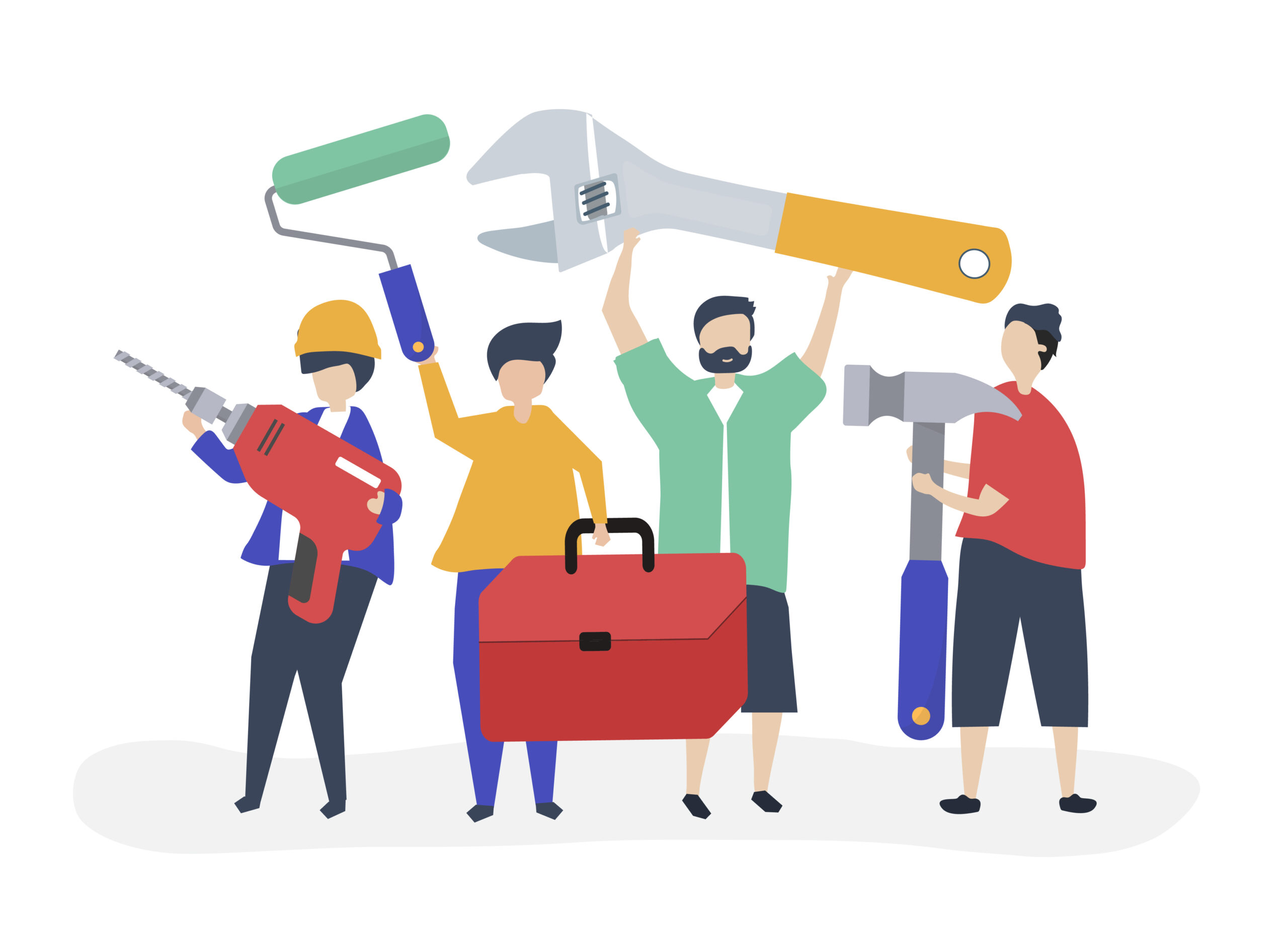 Character illustration of home improvement concept Toolkit